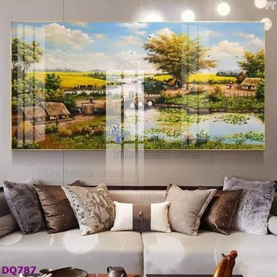 File gốc File tranh đồng quê DQ787 (in lụa) trang trí tường