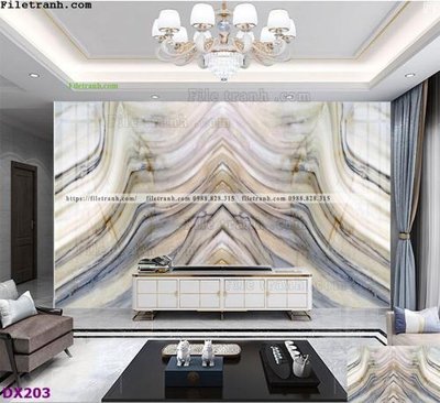 File tranh File vân đá đối xứng DX203 (bản gốc) in lụa dán tường