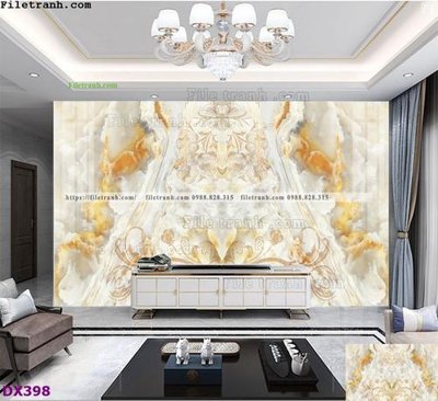 File tranh File vân đá đối xứng DX398 (ảnh gốc) in trần xuyên sáng