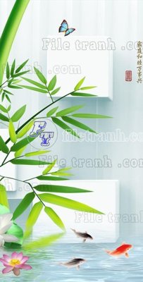 File in trần File in vân đá cẩm thạch thông tầng đứng DXD381 (bản gốc) bầu trời