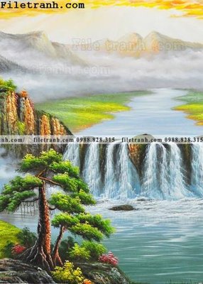 Download file gốc Dong tranh son dau co dien Chau Au 257 (in lụa) hoa lá