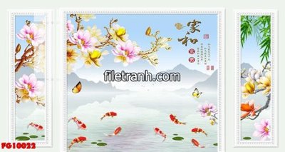 File gốc File in tranh tường hiện đại FG10022 (in lụa) hoa văn cổ điển