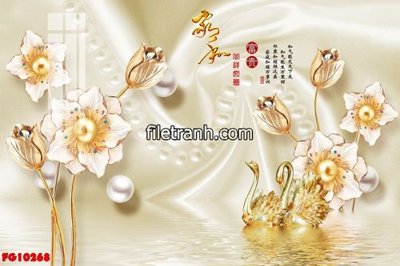 File in trần File in tranh tường hiện đại FG10268 (file gốc) hoa văn 3D