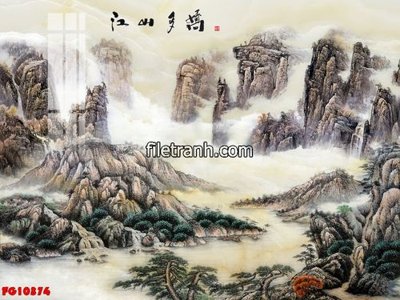 File in lụa File in tranh tường hiện đại FG10374 (chất lượng cao) File in tranh tường hiện đại FG10374