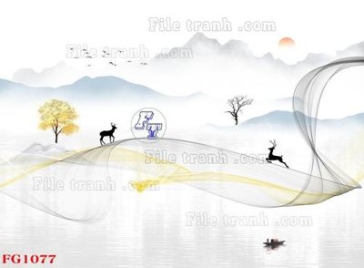 File gốc File in tranh tường hiện đại FG1077 (in mica) trang trí