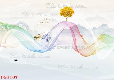 File gốc File in tranh tường hiện đại FG1167 (in lụa) họa tiết 3D