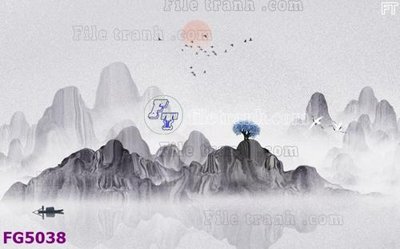 File gốc File in tranh tường hiện đại FG5038 (in lụa) trang trí tường