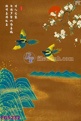 Download file gốc File in tranh tường hiện đại FG5232 (in lụa) hoa lá