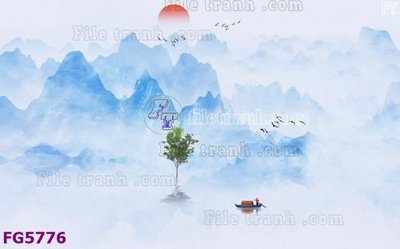 File in trần File in tranh tường hiện đại FG5776 (bản gốc) đại dương