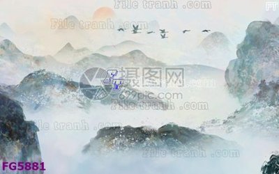 File gốc File in tranh tường hiện đại FG5881 (in lụa) tranh phong thủy