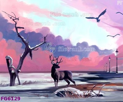 Ảnh gốc File in tranh tường hiện đại FG6129 (nét căng) in mica