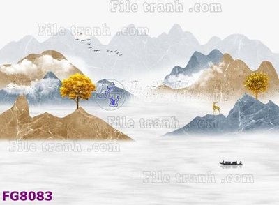 File tranh File gốc in đá cẩm thạch hiện đại FG8083 (gốc) in trên kính