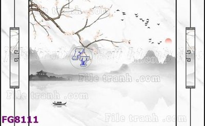 File tranh File gốc in đá cẩm thạch hiện đại FG8111 (bản gốc) in lụa dán tường