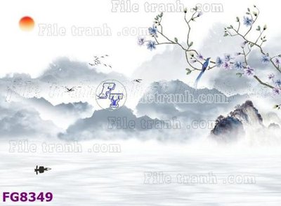 File gốc File gốc in đá cẩm thạch hiện đại FG8349 (in lụa) tranh mã đáo