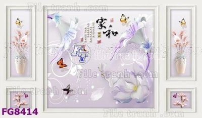 Chi tiết file tranh tráng gương File gốc in đá cẩm thạch hiện đại FG8414 (ảnh gốc)