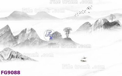 File gốc File in tranh tường hiện đại đẹp FG9088 (in lụa) tranh mã đáo