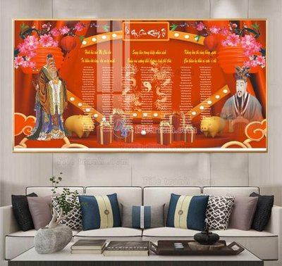 File gốc File tranh lời dậy của khổng tử FKT214 (in tráng gương) nghệ thuật