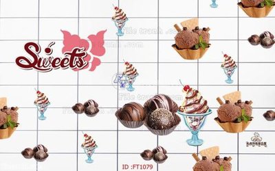 File gốc File psd tường quán cà phê FT1079 (in tráng gương) hiện đại