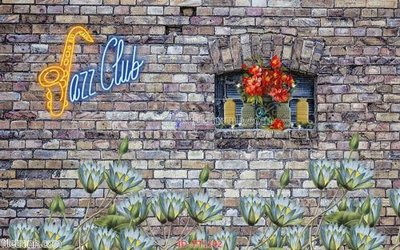 Download file gốc File psd tường quán cà phê FT1142 (in lụa) tranh 3D