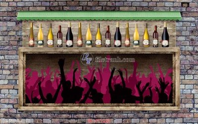 File tranh File psd tường quán cà phê FT1223 (gốc) chủ đề con người