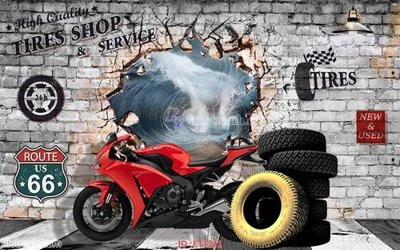 File tranh in trần 3D File psd tường quán cà phê FT1341 (ảnh gốc)