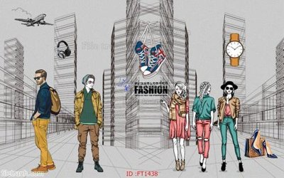 File in trần File psd tường quán cà phê FT1438 (bản gốc 3D) sống động