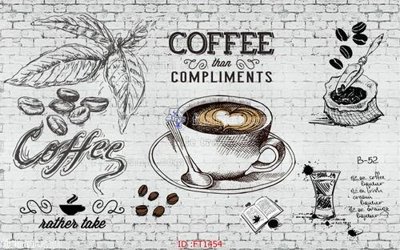 File tranh File psd tường quán cà phê FT1454 (file gốc) chuẩn màu in