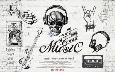 Download file gốc File psd tường quán cà phê FT1476 (in lụa) tranh 3D