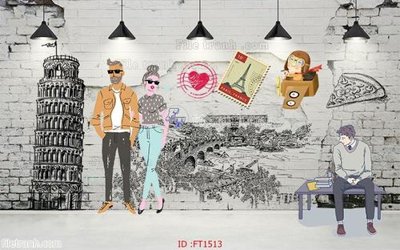 Tải file File psd tường quán cà phê FT1513 (ảnh gốc) 300dpi File psd tường quán cà phê FT1513