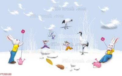 File PSD File in tranh tường 3D FT200100 (bản gốc) dễ dàng edit