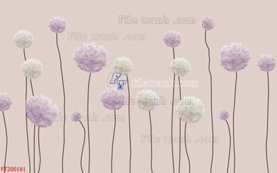 File tranh File in tranh tường 3D FT200181 (bản gốc) in lụa dán tường