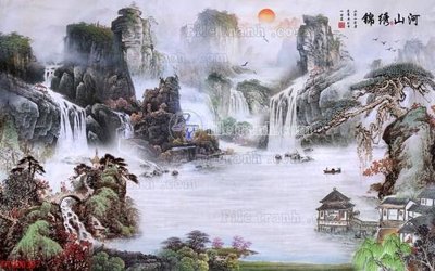 File in trần File in tranh tường 3D FT200307 (bản gốc) hoa văn