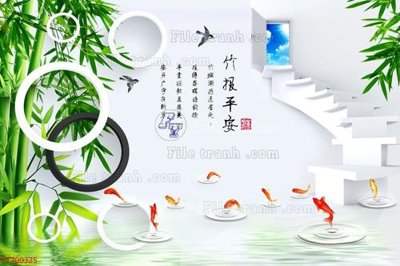 File in trần File in tranh tường 3D FT200325 (bản gốc) hoa văn