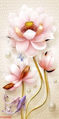 Download file gốc File in tranh tường 3D FT200468 (in lụa) hoa lá