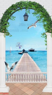 Ảnh gốc File in tranh tường 3D FT200492 (nét căng) in mica