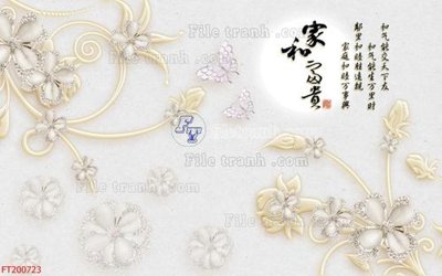 File tranh File in tranh tường 3D FT200723 (bản gốc) in lụa dán tường