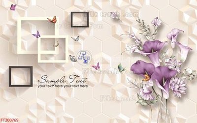 File tranh File in tranh tường 3D FT200769 (bản gốc) in lụa dán tường