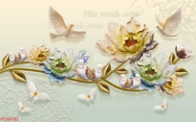 File PSD File in tranh tường 3D FT200792 (gốc) nhiều lớp (multi-layer)