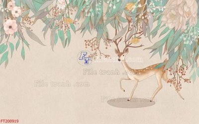 File tranh File in tranh tường 3D FT200919 (gốc) phong cách tối giản