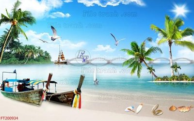 File tranh File in tranh tường 3D FT200934 (bản gốc) treo quán cafe