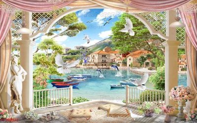 File tranh File in tranh tường 3D FT200971 (bản gốc) in lụa 3D