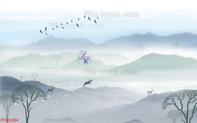 File tranh in trần File in tranh tường 3D FT201084 (ảnh gốc siêu nét)