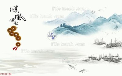 File gốc File in tranh tường 3D FT201124 (in lụa) tranh phong thủy