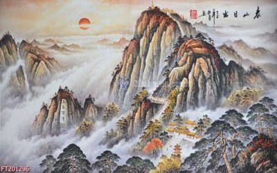 File gốc File in tranh tường 3D FT201296 (in lụa) tranh mã đáo