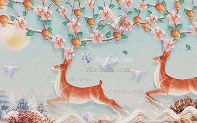 File ảnh File in tranh tường 3D FT201495 (gốc) cho trang trí nội thất