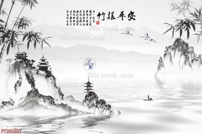 File in lụa File in tranh tường 3D FT201691 (tân cổ điển) File in tranh tường 3D FT201691