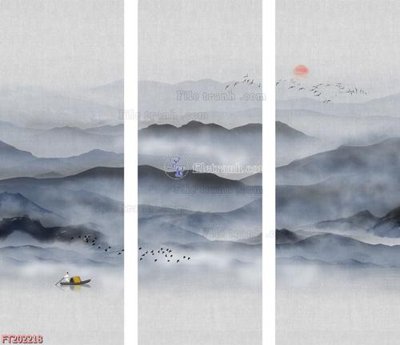 File gốc File in tranh tường 3D FT202218 (in lụa) tranh thuận buồm