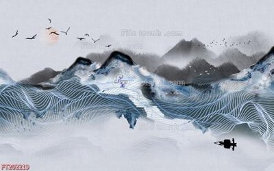 File tranh File in tranh tường 3D FT202219 (file gốc) chủ đề phong thủy