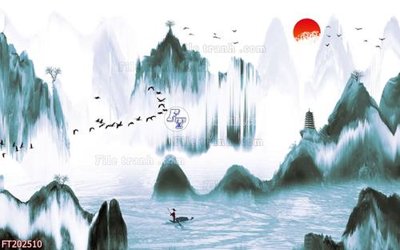 File in trần File in tranh tường 3D FT202510 (bản gốc) mây trời