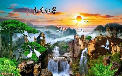 File tranh File in tranh tường 3D FT202754 (ảnh gốc) in trần xuyên sáng